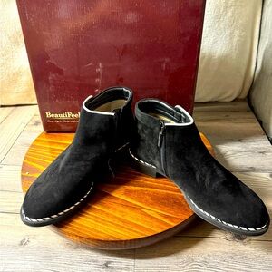 NEW! Beautifeel Women's Marlowe Black Suede With White Combi Shoe EU 37 US 6.5